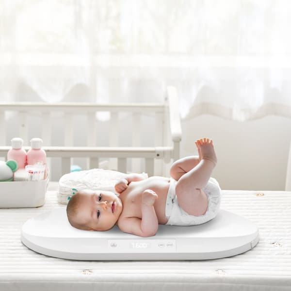 Smart Bluetooth Babyvåg 88LBS, digital avläsning, måttband, noggrann, lätt att använda, idealisk för hemmet, perfekt för nyfödda