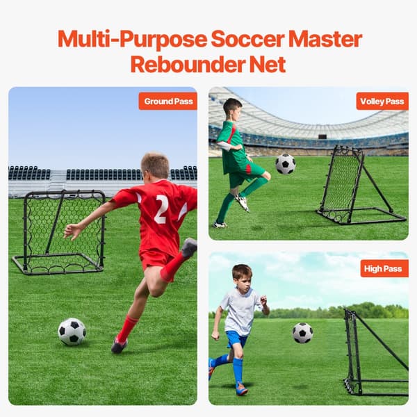 Fotbollsrebounder-nät 34x34, Kick-back, Bärbar träning, Effektiv träning, Perfekt present för fotbollsspelare, Lätt att transportera
