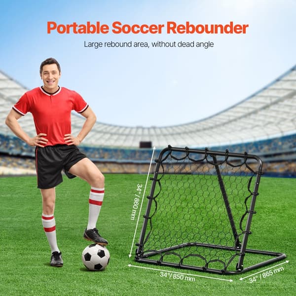 Fotbollsrebounder-nät 34x34, Kick-back, Bärbar träning, Effektiv träning, Perfekt present för fotbollsspelare, Lätt att transportera