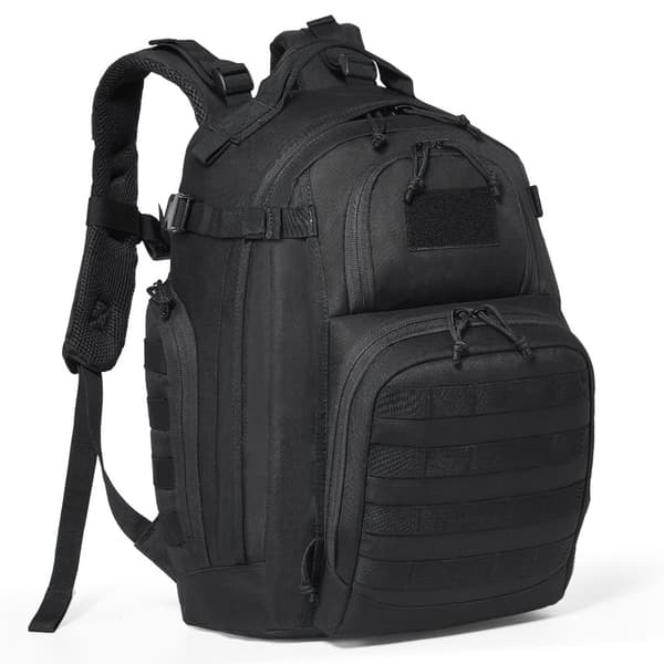 Taktinen Reppu 25L, Sotilaallinen Molle-reppu, Säädettävä Sponge Pad, Musta