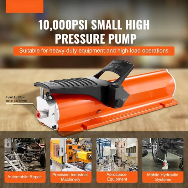 Ilmahydraulipumppu, 10 000 PSI Jalkapumppu, Tehokas Runkokonepumppu, Luotettava ja Kestävä