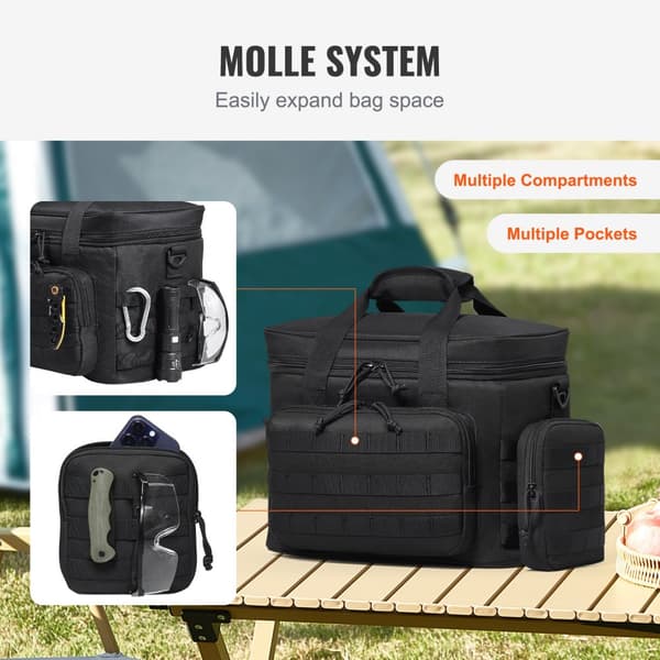 Kylmälaukku 20L, eristetty lounaskassi, Molle-suunnittelu, irrotettavat säilytyspussit, paras kylmälaukkuvalinta