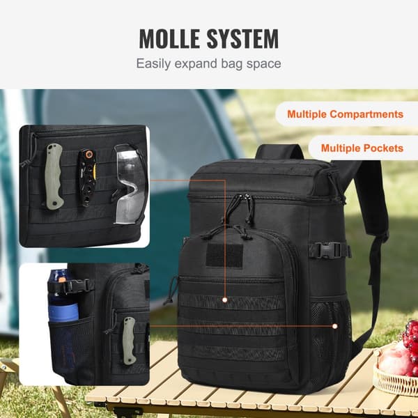 Eristetty 25L Kylmälaukku, Molle Design Lounaskassi, Irrotettavat Säilytyspussit, Kestävä Kylmäkuljetus, Ulkoilmaelämäntapa