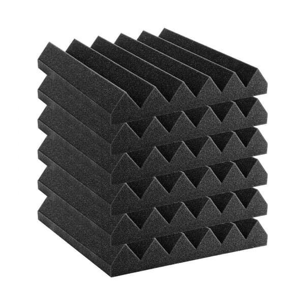 Akustiska skumpaneler 24-pack, 12x12x2 cm, ljudisolering, snabb installation, ljudabsorption för hem och kontor