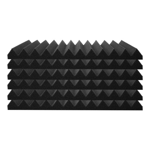 Akustiske skumpaneler 48-pak, 12x12x1, væg- og loftklæbemiddel, støjdæmpende, let at installere, moderne indretning.