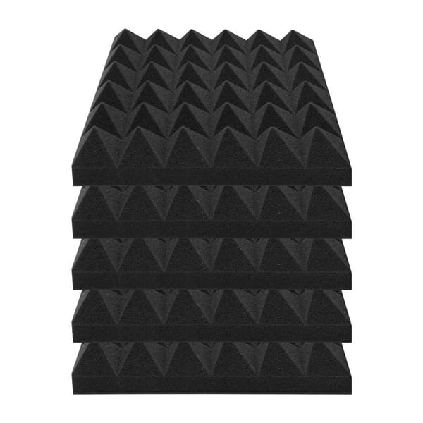 Akustiska skumpaneler 12x12x2 cm, 48-pack, ljudabsorption, dekorativa ljuddämpare, enkel installation, hälsosam arbetsmiljö