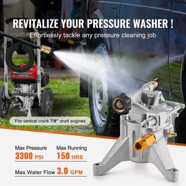 Högtryckstvätt 3300 PSI 3.0GPM med 5 munstycken, hållbar design, perfekt för hemmabruk och industriell rengöring