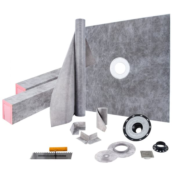 Duschförseglingsset, duschbricka 1219x1219mm, central avloppslösning, hållbar ABS-konstruktion, vattentät och långvarig
