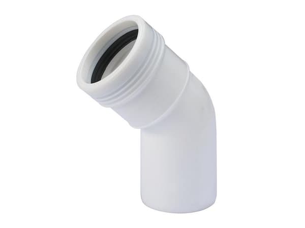 Wavin PP bøjning 45 grader Ø 32 mm hvid