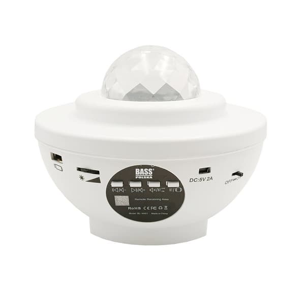 Star-projektori Bluetooth-kaiuttimella, LED Star -näyttö, valkoinen