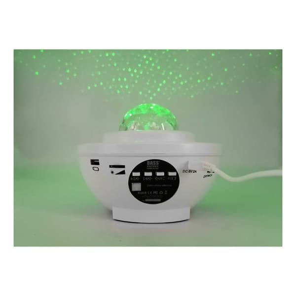 Star-projektori Bluetooth-kaiuttimella, LED Star -näyttö, valkoinen