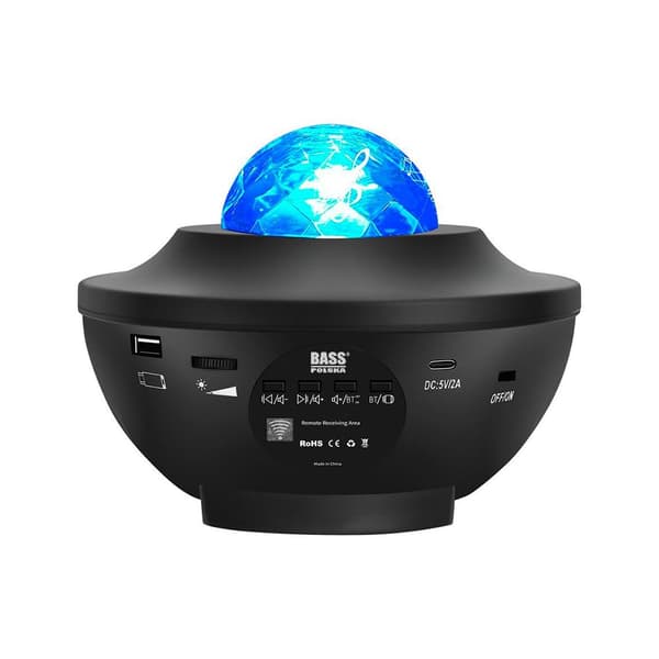 Star Projector med Bluetooth-högtalare, LED Star Display, Svart