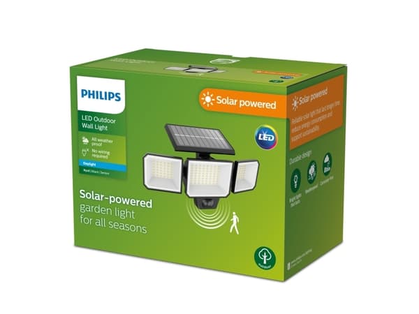 Philips 8720169269156, Sikkerhetslys, Sort, Plast, IP65, Fasade, Hage, Terrasse, III