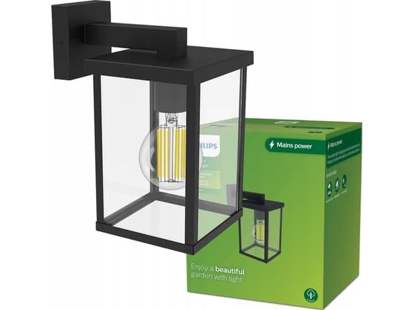 Kinkiet Signify Philips Outdoor Bellini Wall kulmikas 25W ilman LM musta