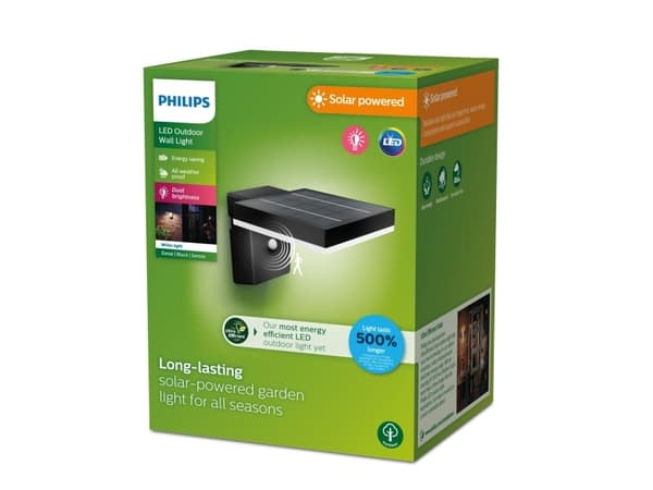 Philips 8720169265745, Vegglys, Sort, Plast, IP44, Fasade, Hage, Terrasse, III