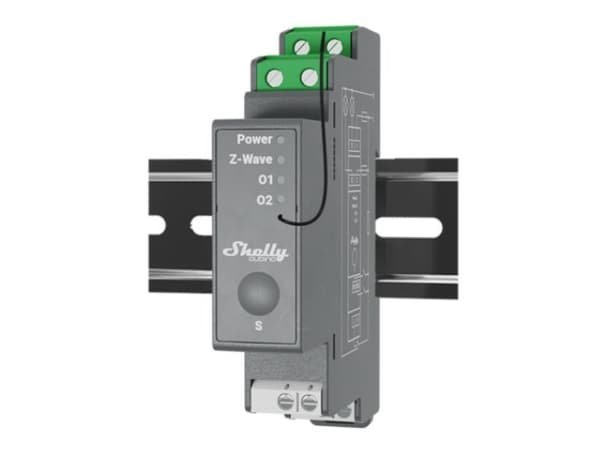 Shelly Qubino Wave Pro 2, puolijohderele, harmaa, 25 mW, 40 m, 2 kanavaa, 0 - 40 m