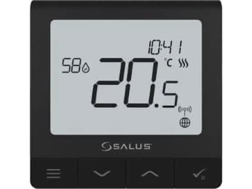 Salus Salus trådløs, overflatemontert temperaturkontroller SQ610BRF Quantum, oppladbar, svart