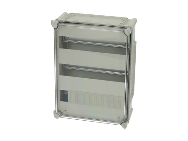 MC EKPE 380x280x130 mm T-2FSH täydellinen DIN-kiskokotelo, jossa on sisäkappale 3x14 moduulille