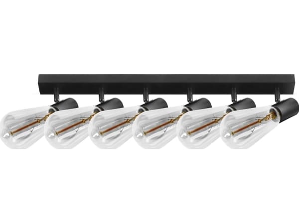 Hengelampe Orno RIO SP 6, vegg- og taklampe, E27 maks. 6x60W, IP20, sort