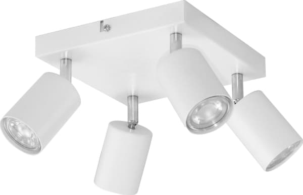 Hengelampe Orno DOA SP4, vegg- og taklampe, GU10 maks. 4x50W, IP20, hvit, firkantet