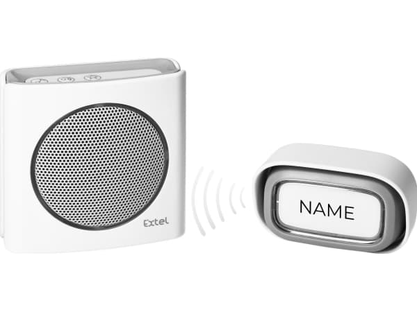 Orno EXTEL diBi Flash Soft trådløs ringeklokke, batteri, hvit