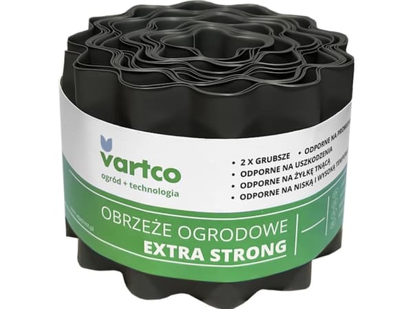 Agaplast Bølget hagekant 20cm x 9m Vartco Extra Strong grå
