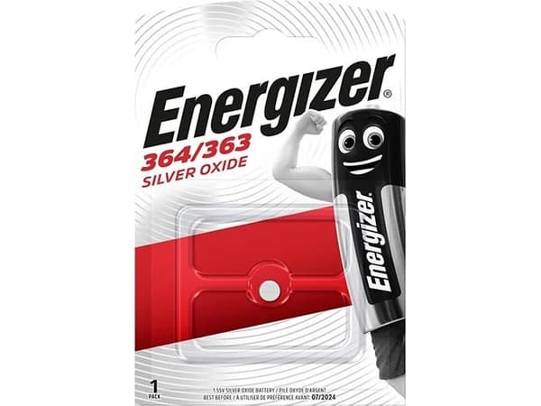 Energizer 364/363, Engångsbatteri, Silver-oxid (S), 1,55 V, 1 styck, Hg (kvicksilver), Metallisk