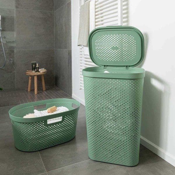Curver / Keter CURVER INFINITY RECYCLED LAUNDRY BASKET 60L /Žalias