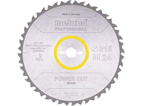 Metabo 628016000, Konstruktionsvirke med spik, Trä, 31,5 cm, 3 cm, Tungsten Carbide Tipped (TCT), 2 mm, 4900 RPM