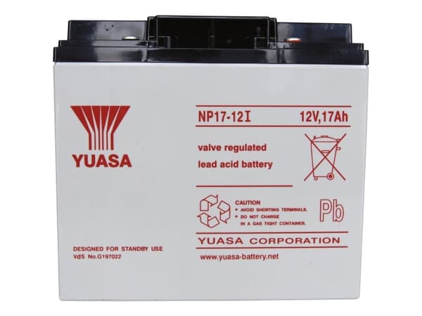 Yuasa Yuasa NP17-12 batteria UPS Acido piombo [VRLA] 12 V (Valve regulated lead acid) Blybatteri 12 V 17 Ah Blyfleece (B x H x T) 181 x 167 x 76 mm M