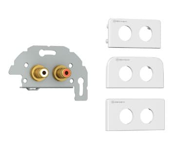 Kindermann 7456000410, 2 x RCA, 1 moduuli(a), Kulta, Harmaa, Valkoinen, 47 mm