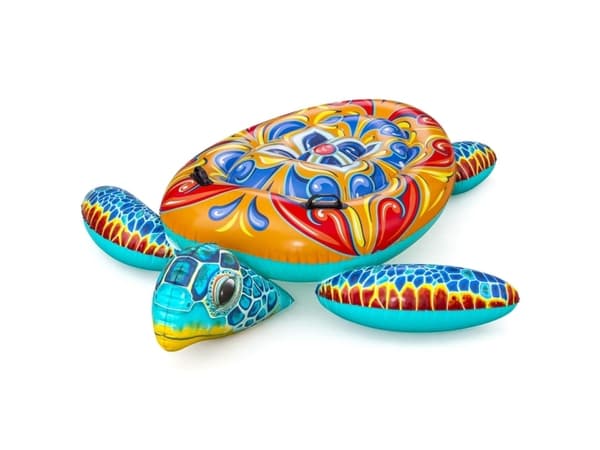 Bestway oppblåsbar madrass med håndtak TURTLE Majolica print 183x173cm 41523