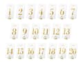 Miniatyrbild 2 av 5: PartyDeco KPZ4-019ME-KARTON, Dekorativ siffra, Guld, Vit, 70 mm, 120 mm, 40 styck, 75 mm