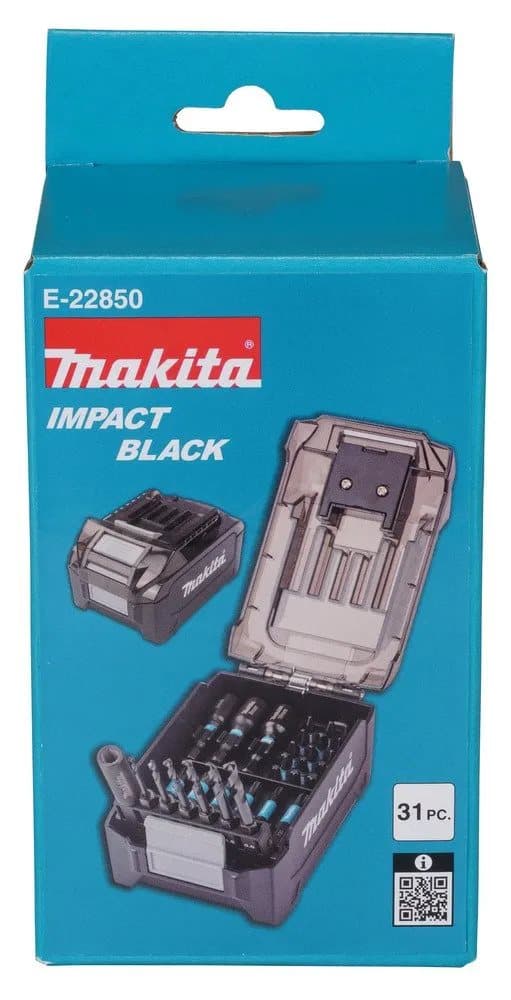 mAKITA E-22850 31-delars sats med vridbara bits och borrkronor