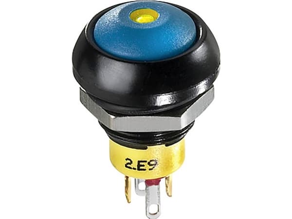 APEM IPR3SAD2L0Y IP-sarja 28 V/DC 5 A 1 x On/(Off)-painike Keltainen (Ø x K) 12 mm x 20 mm IP69K 1 kpl 1 kpl
