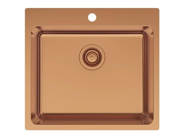 LA 550 diskbänk 550x500 med kranhål, PVD koppar
