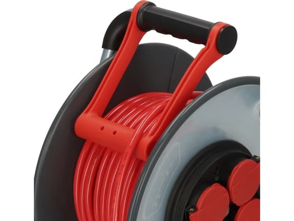 Brennenstuhl 9191330210, Svart, Röd, Vit, Stål, 4 AC-utgångar, 33 m, IP44, 305 mm