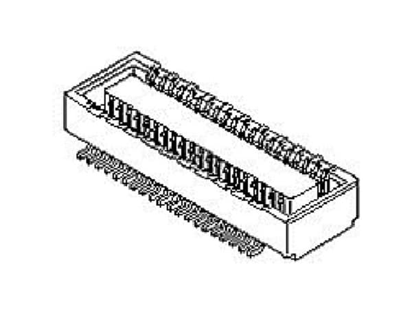 Molex 541020164 500 pcs 0.50mm Pitch SlimStack Receptacle, Surface Mount, Dual Row, Vertical, 2.50mm Stacking Height, Gold Platin
