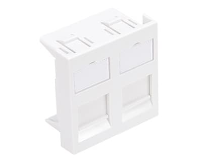 Datauttagsplan mosaik för 2 x Leviton keystone-kontakter vit