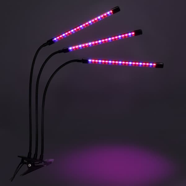 LED växtodlingslampa 60 dioder TIMER 24 W hemväxtodling med nätadapter