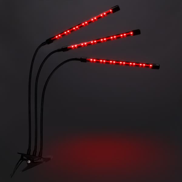 LED växtodlingslampa 60 dioder TIMER 24 W hemväxtodling med nätadapter