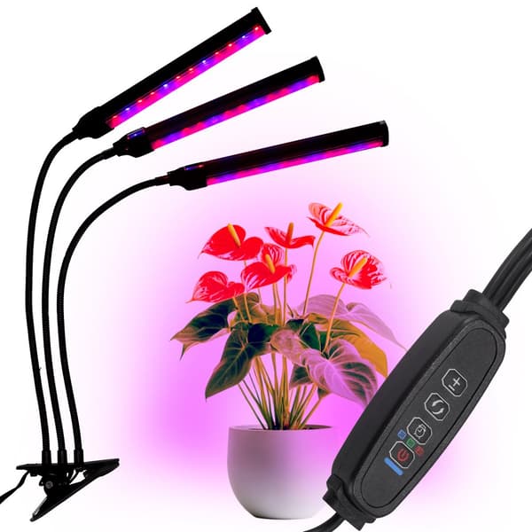 LED-kasvinkasvatuslamppu 72 diodia AJASTIN 25 W kotikasvinviljely verkkosovittimella