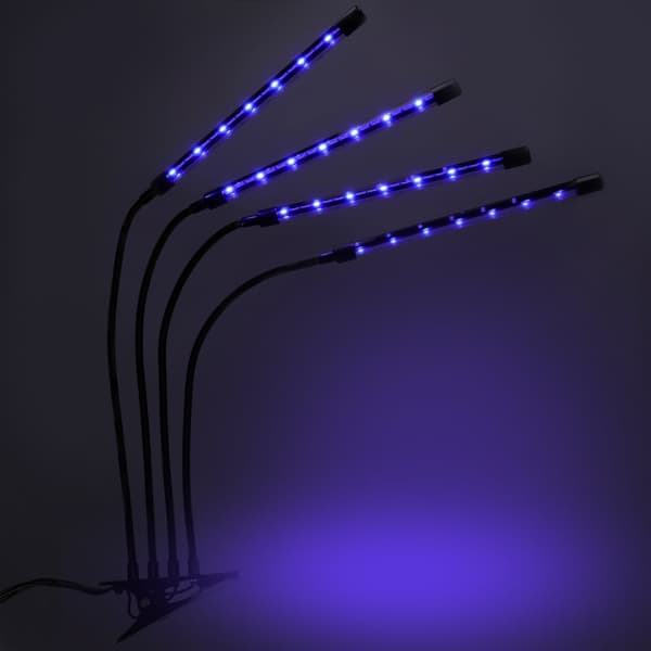 LED växtodlingslampa 80 dioder TIMER 25 W hemväxtodling med nätadapter
