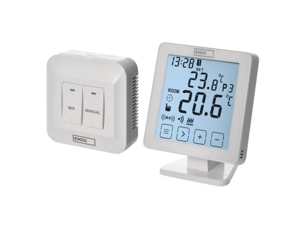 Emos P5623, Hvit, 100 m, LCD, AC / batteri, 230 V, 0 - 40 °C
