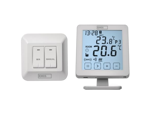 Emos P5623, Hvit, 100 m, LCD, AC / batteri, 230 V, 0 - 40 °C