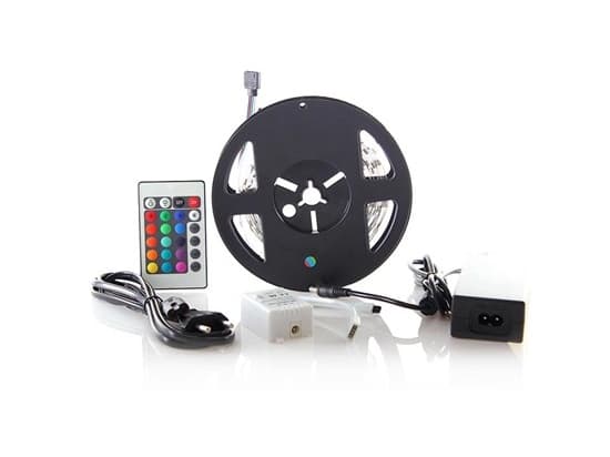 Solight LED lyslist, RGB, 3m, komplett med 12V adapter og fjernkontroll, 7,2W/m, IP20