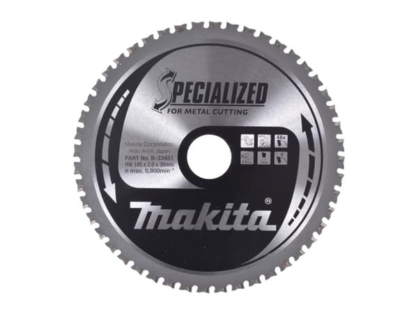 Makita Specialized, Metall, 18,5 cm, 3 cm, 5800 RPM, 2 mm, Makita
