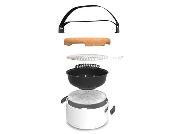 BergHOFF 2415600, Barbecue, Kull (drivstoff), Tabletop, Rist, Beige, Hvit, Rund