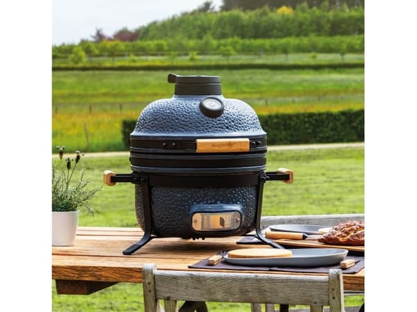 BergHOFF Ron, Grill, Träkol (bränsle), Balcone, Utomhus, Bordsskiva, Svart, Grå, Rund