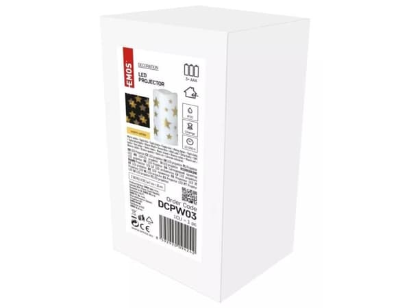Emos DCPW03, Projeksjonslampe, Hvit, Plast, Ambience, IP20, Stearinlys